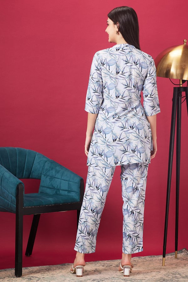 AV2 Women Rayon Printed Co-ords Blue - 2428B