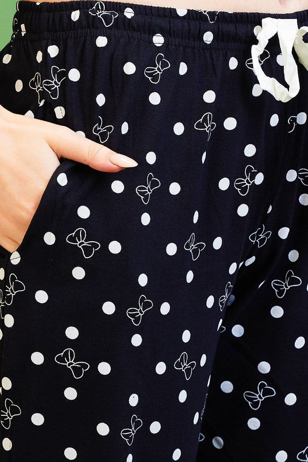 AV2 Women Cotton Top & Pyjama Nightsuit Set Black - 2501A