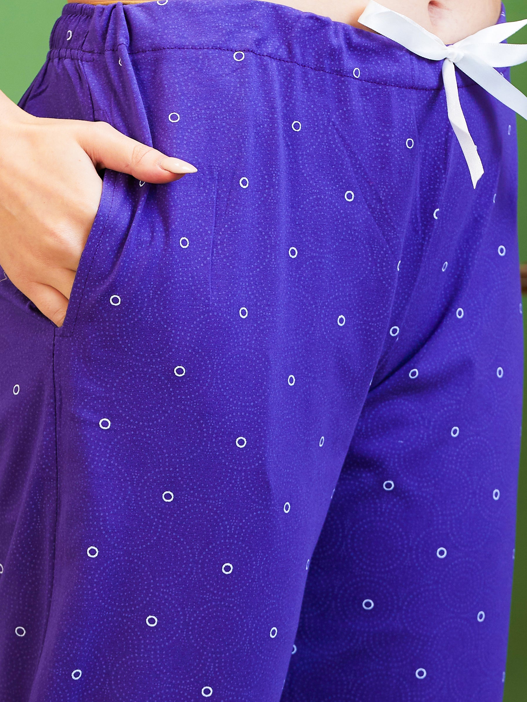 AV2 Women Cotton Feeding Top & Pyjama Nighsuit Set Purple - 2520A