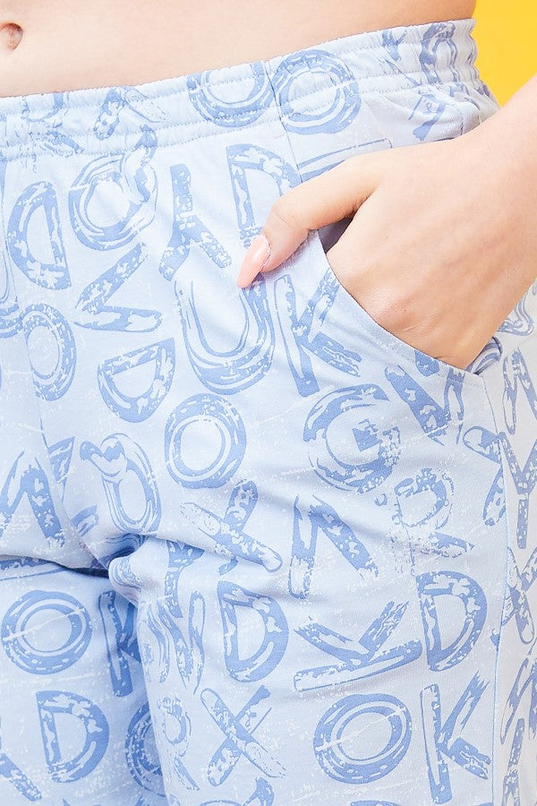 AV2 Women Printed Cotton Top & Shorts Coord set Blue - 2558A