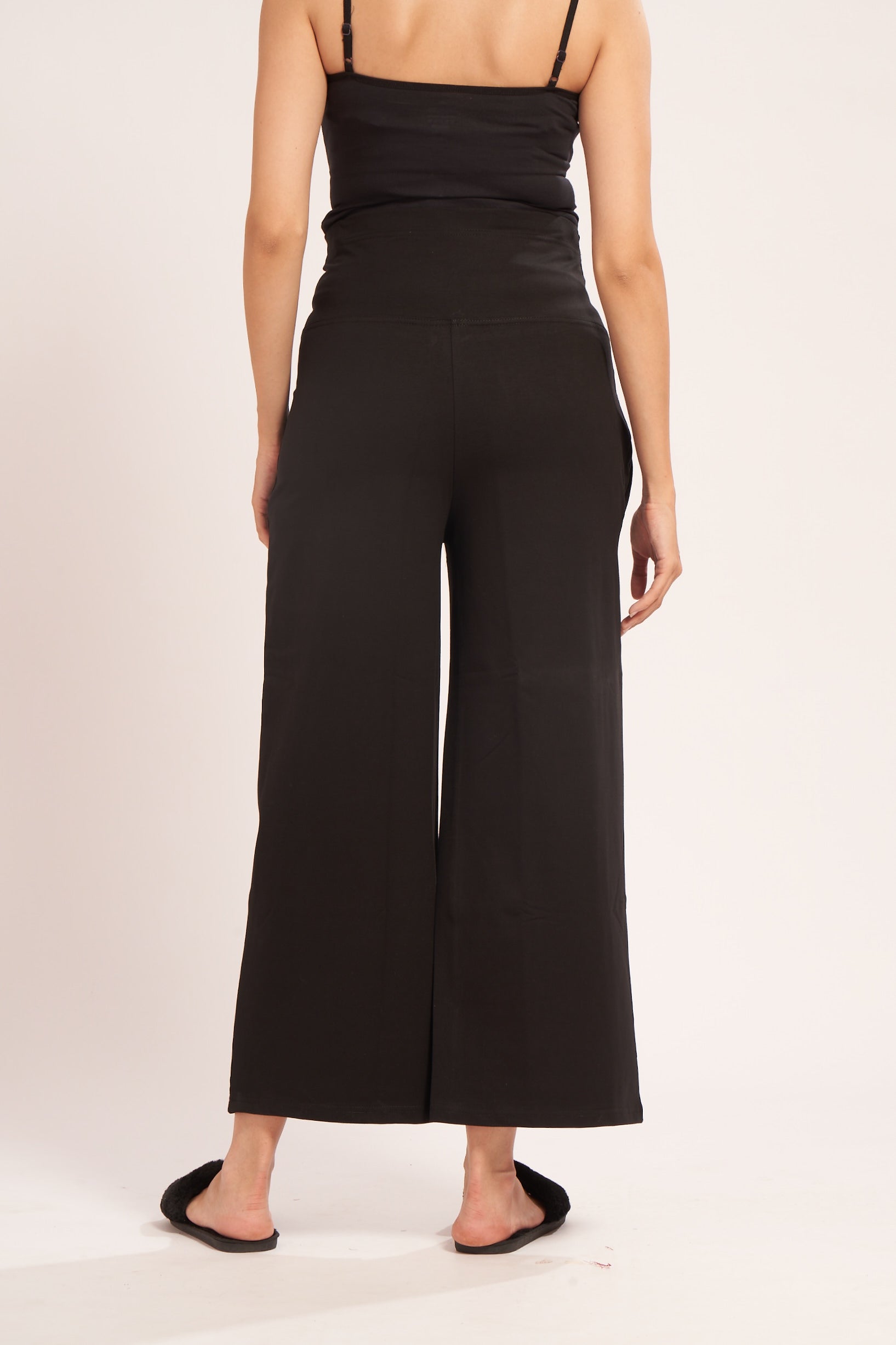 AV2 Women's Cotton Lycra Stretchable Relaxed Fit Maternity Pants | Maternity Yoga Pants | Maternity Trousers Black Small - 5556A