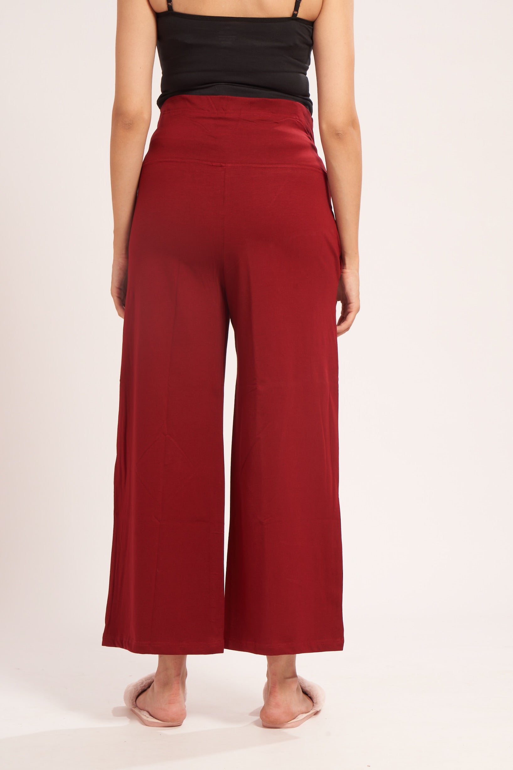 AV2 Women's Cotton Lycra Stretchable Relaxed Fit Maternity Pants | Maternity Yoga Pants | Maternity Trousers Maroon Small - 5556C