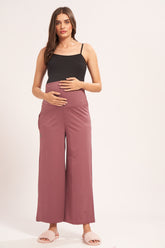 AV2 Women's Cotton Lycra Stretchable Relaxed Fit Maternity Pants | Maternity Yoga Pants | Maternity Trousers Pink Small - 5556D