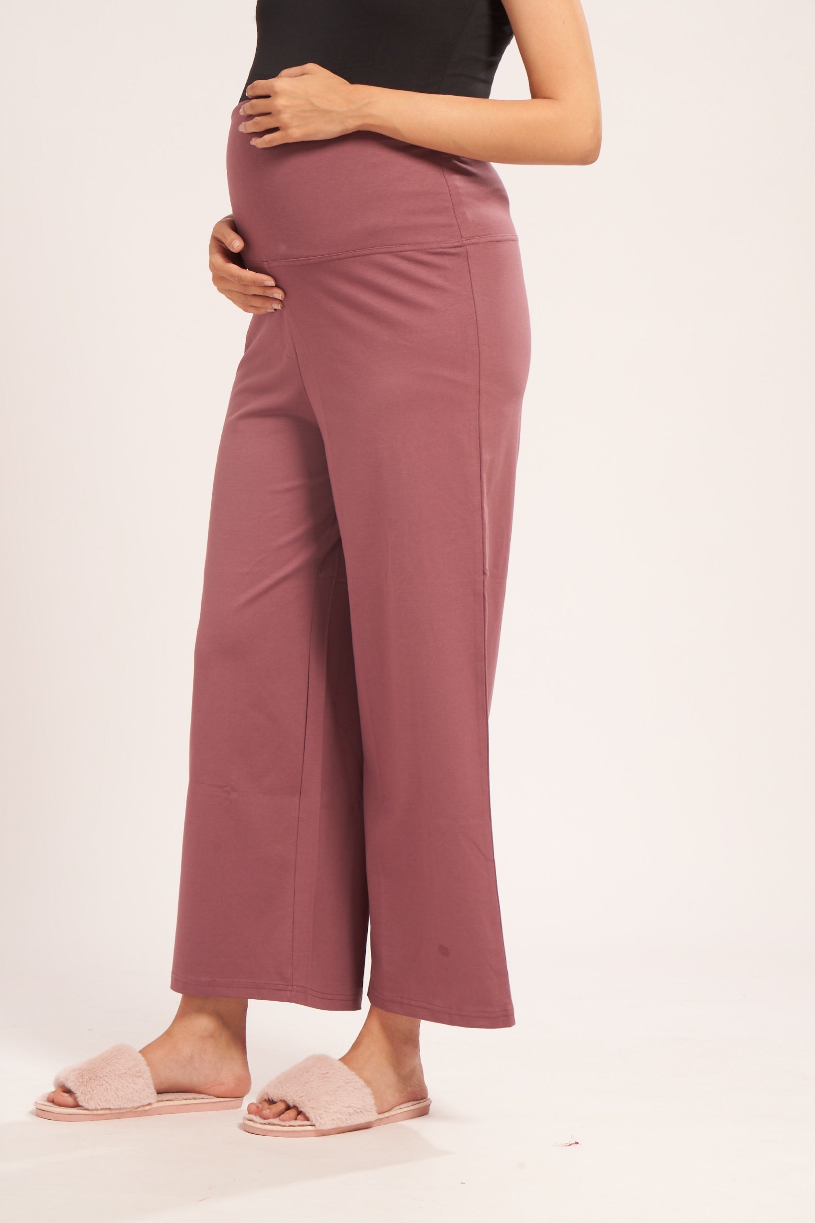 AV2 Women's Cotton Lycra Stretchable Relaxed Fit Maternity Pants | Maternity Yoga Pants | Maternity Trousers Pink Small - 5556D