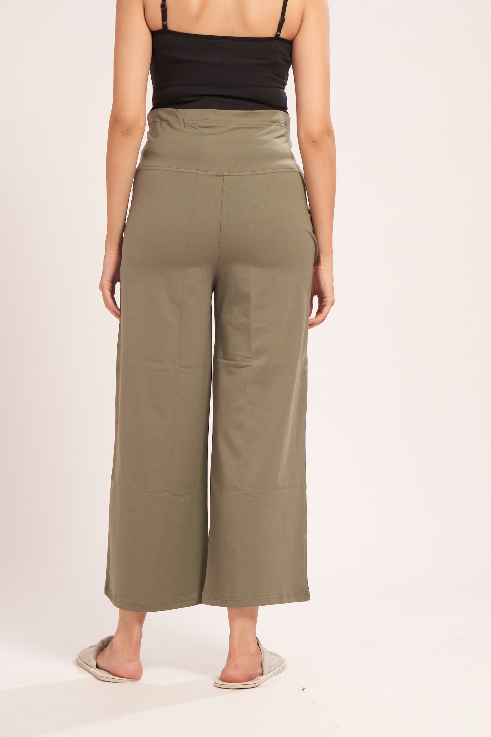 AV2 Women's Cotton Lycra Stretchable Relaxed Fit Maternity Pants | Maternity Yoga Pants | Maternity Trousers Green Small - 5556E