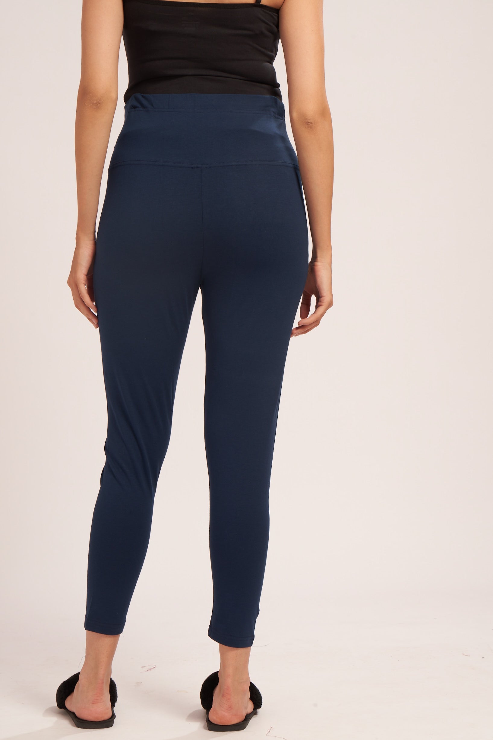AV2 Women's Cotton Lycra Stretchable Maternity Leggings for Pregnant Women | Maternity Ethnic Leggings For Kurtas & Kurtis | Maternity Trousers Navy Small - 5557B