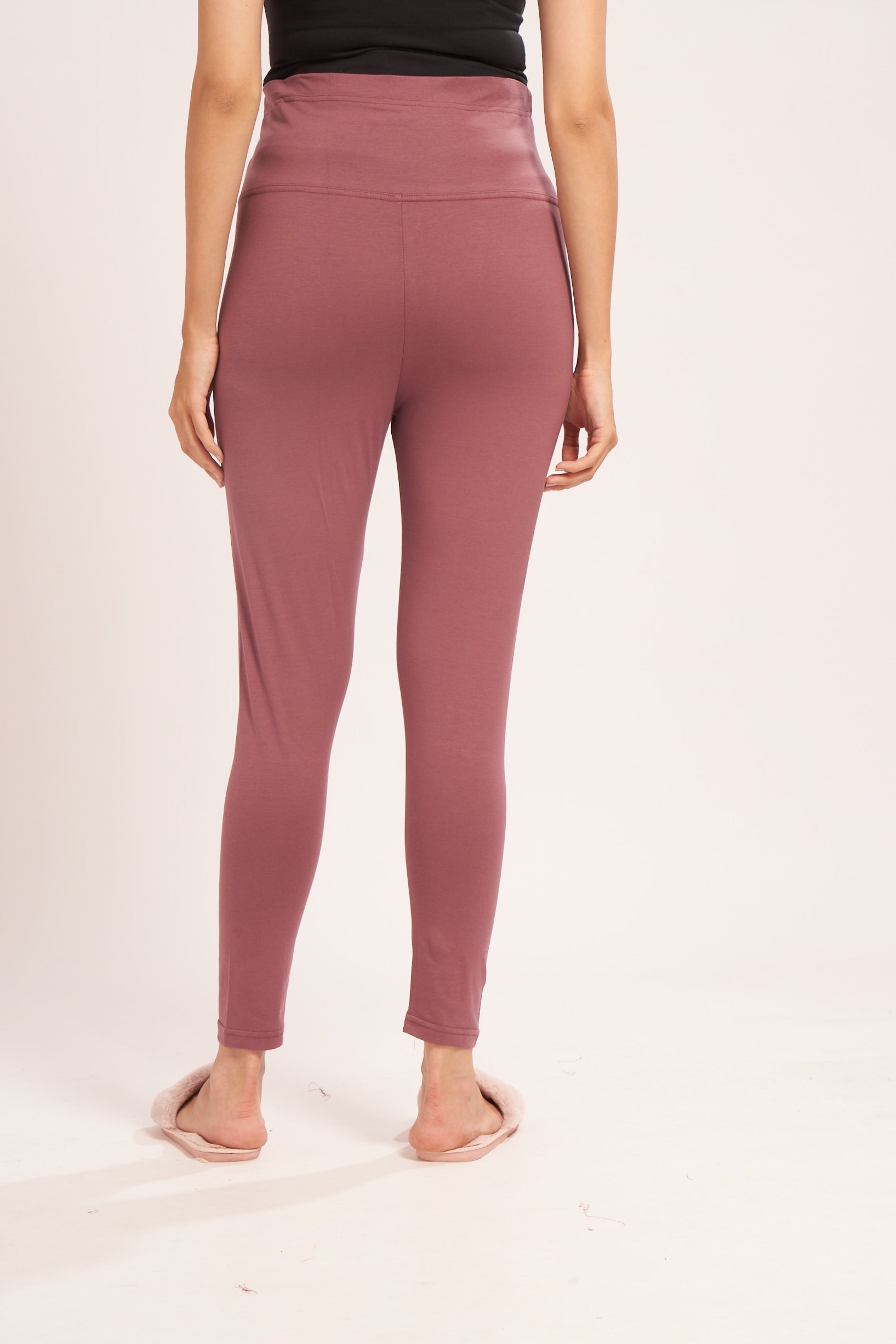 AV2 Women's Cotton Lycra Stretchable Maternity Leggings for Pregnant Women | Maternity Ethnic Leggings For Kurtas & Kurtis | Maternity Trousers Pink Small - 5557D
