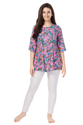 AV2 Printed Women Maternity Feeding Top Pink - 8065B