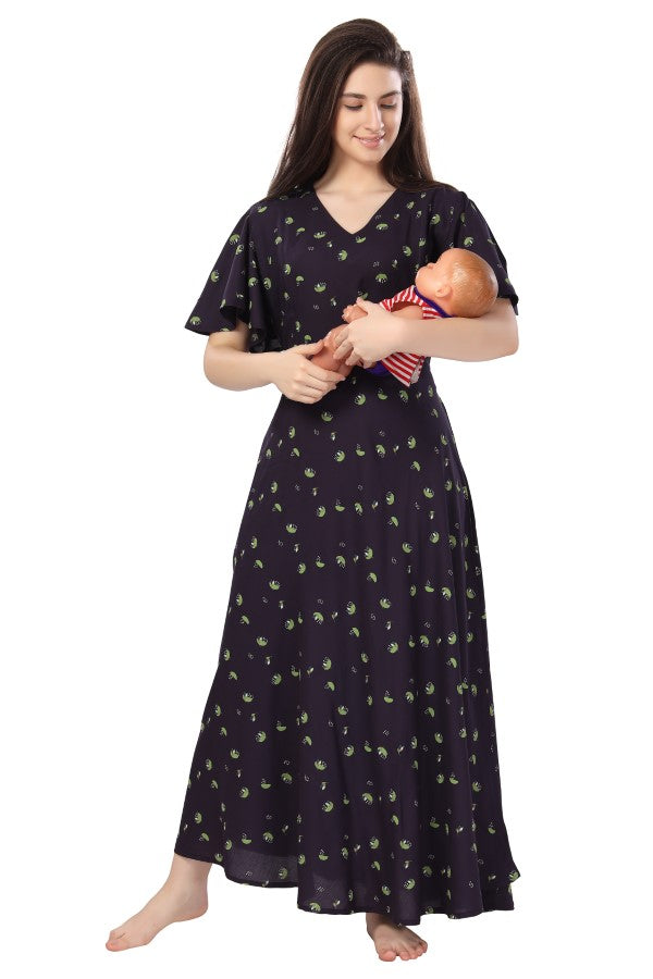 AV2 Women Maternity Feeding Kurti Navy - 5132A