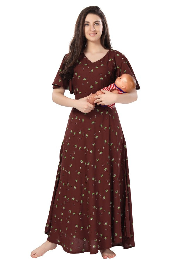 AV2 Women Maternity Feeding Kurti Brown - 5132B