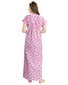 AV2 Women Printed Feeding/Nursing/Maternity Nighty Pink - 1184A