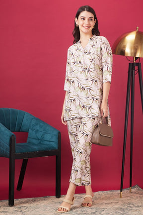 AV2 Women Rayon Printed Co-ords Pink - 2428A