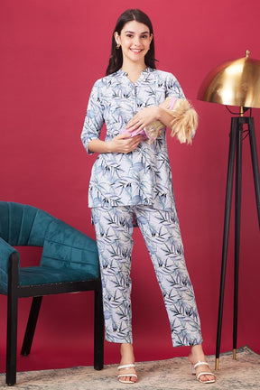 AV2 Women Rayon Printed Co-ords Blue - 2428B