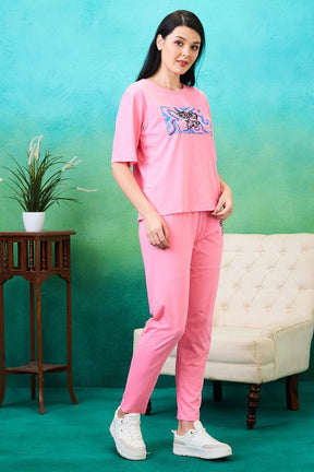 AV2 Women Solid Top & Pajama Coord set Pink - 2574B