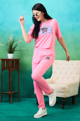 AV2 Women Solid Top & Pajama Coord set Pink - 2574B