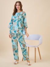 AV2 Women Rayon Printed Top & Bottom Coord set Blue - 2621A