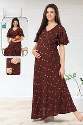 AV2 Women Maternity Feeding Kurti Brown - 5132B