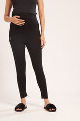 AV2 Women's Cotton Lycra Stretchable Maternity Leggings for Pregnant Women | Maternity Ethnic Leggings For Kurtas & Kurtis | Maternity Trousers Black Small - 5557A