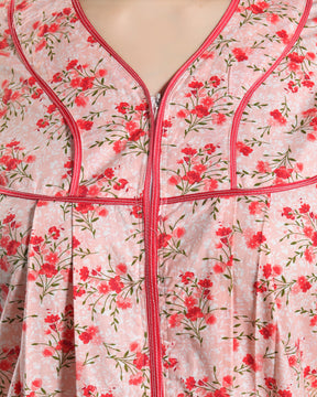 AV2 Women Printed Cotton Nightwear Nighty Maxi Peach - 7118B