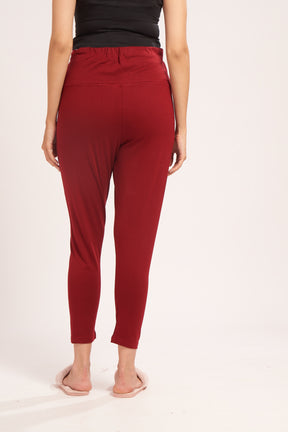 AV2 Women's Cotton Lycra Stretchable Maternity Leggings for Pregnant Women | Maternity Ethnic Leggings For Kurtas & Kurtis | Maternity Trousers Maroon Small - 5557C