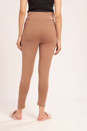 AV2 Women's Cotton Lycra Stretchable Maternity Leggings for Pregnant Women | Maternity Ethnic Leggings For Kurtas & Kurtis | Maternity Trousers Beige Small - 5557E