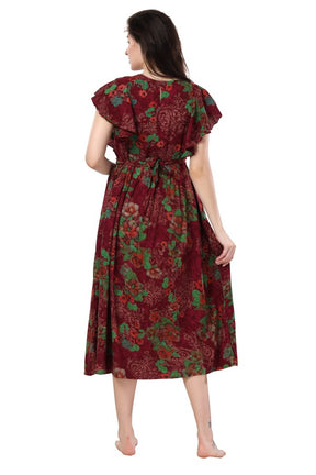 AV2 Women's Rayon Viscose Empire Maternity Kurti Maroon - 5071B