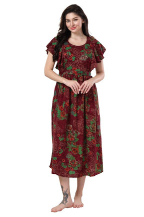 AV2 Women's Rayon Viscose Empire Maternity Kurti Maroon - 5071B