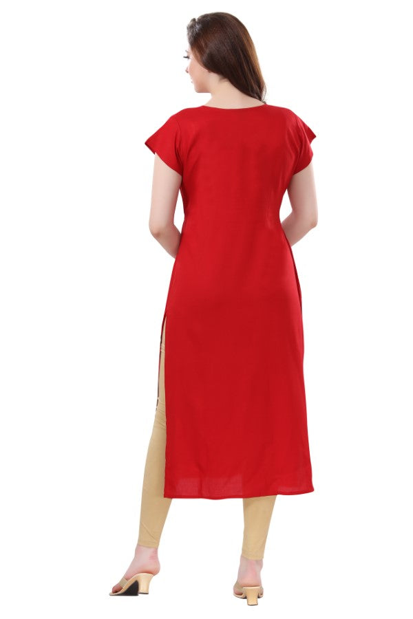 AV2 Women Nursing / Feeding Straight Cut Kurti RED - 5107A