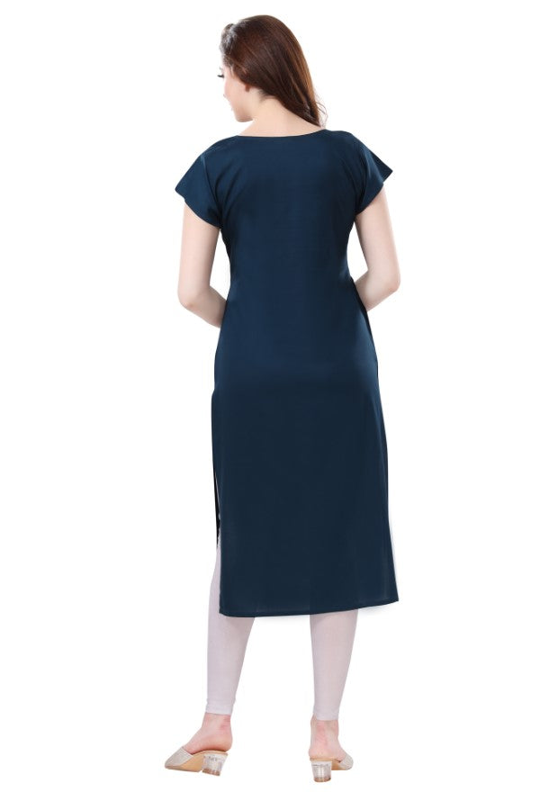 AV2 Women Nursing / Feeding Straight Cut Kurti Blue - 5107C