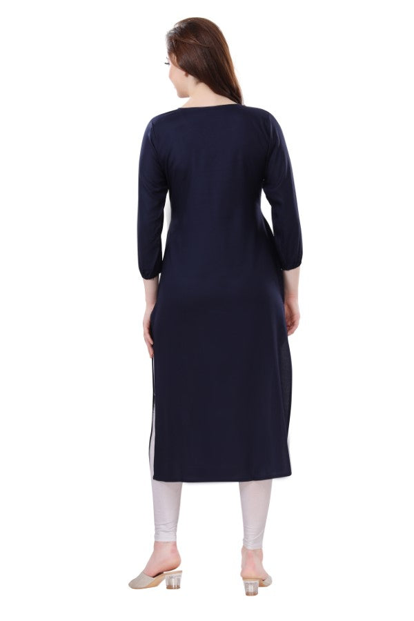 AV2 Women Nursing / Feeding Straight Cut Kurti Navy - 5108C